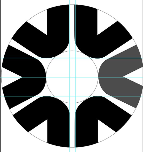 Construction of the CLAIM mark: a ring split into eight sectors, with one sector removed on the right